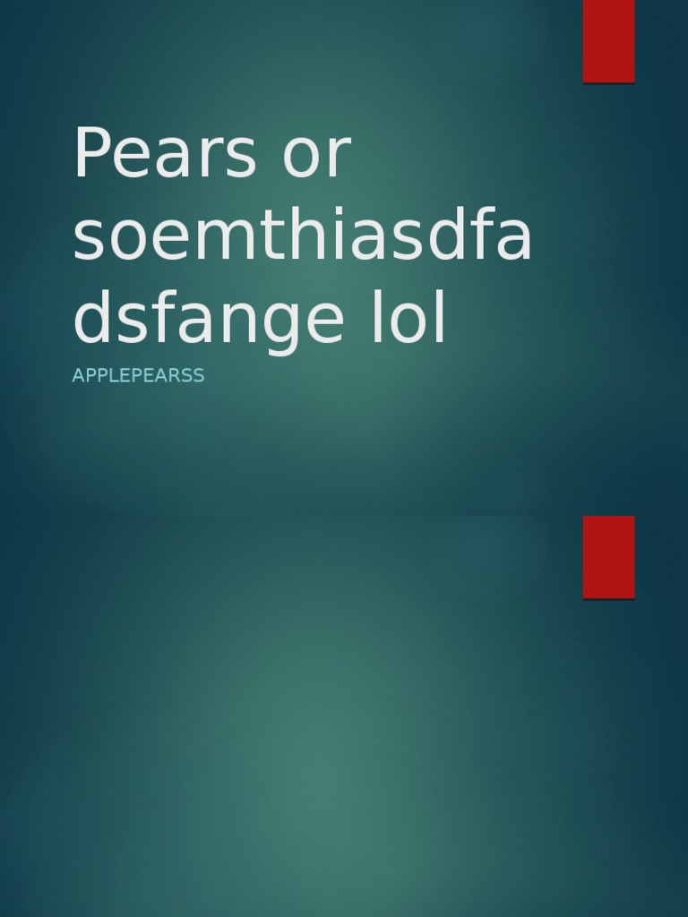Pears vs. Apples Comparison Guide | PDF
