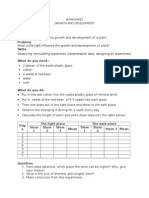 Worksheet1.1 Growth and Development