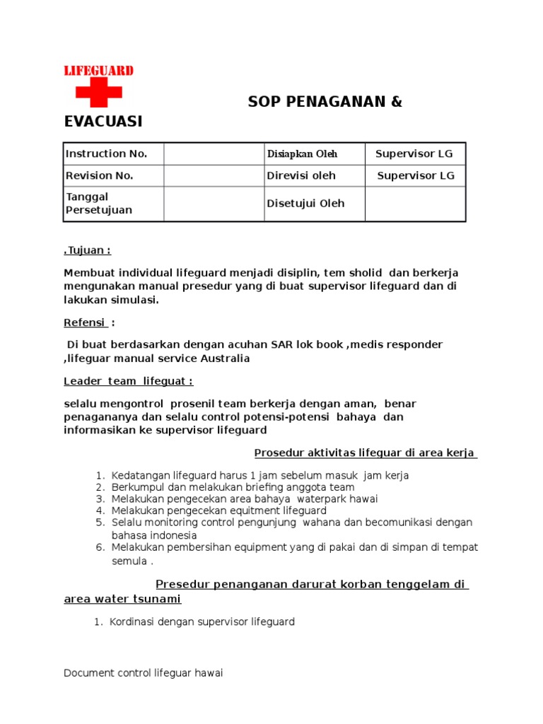 Sop Lifeguard