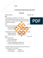PH D Entrance Examination Model Question Paper-2014: Education