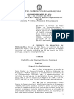 Plano Diretor de Desenvolvimento e Política Ambiental de Araraquara - Pddpa