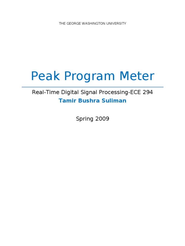 Peak Program Meter | PDF | Analog To Digital Converter | Information ...