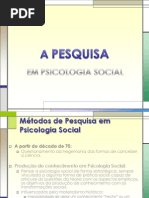 A Pesquisa Em Psicologia Social
