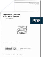 Use of Large Quantities of Fly Ash in Concrete: US Army Corps of Engineers