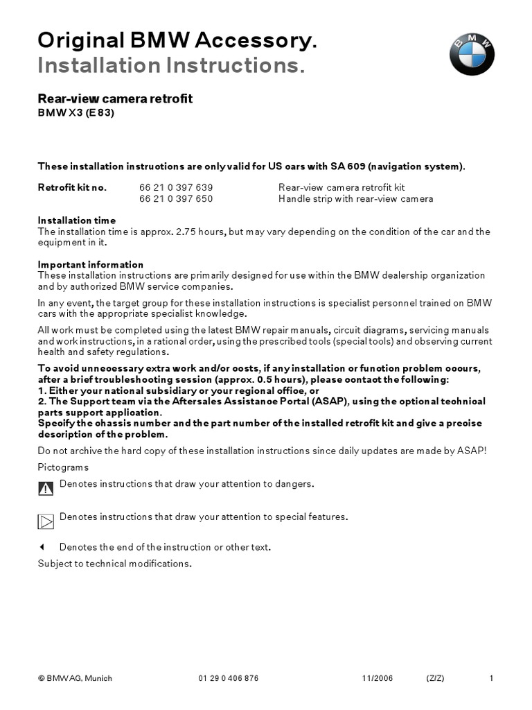 E83 Rear-View Camera Retrofit | PDF | Electrical Connector | Electrical ...