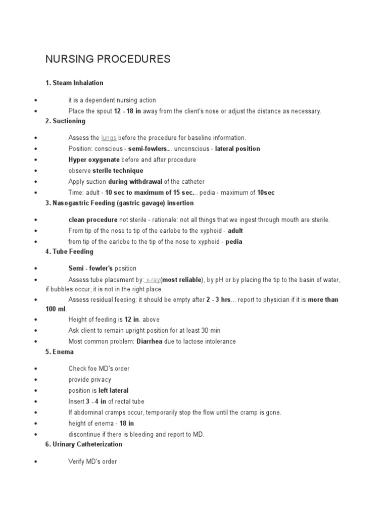 Nursing Procedures Health Sciences Wellness Free 30
