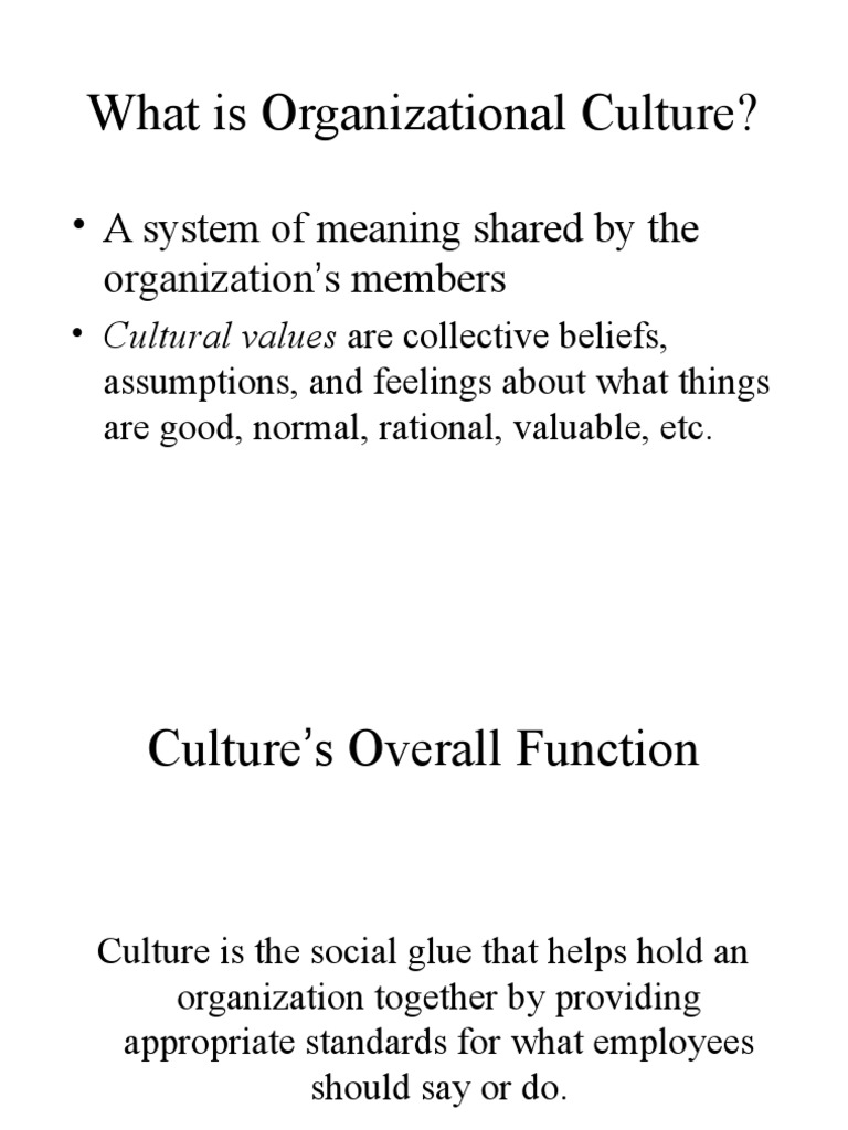 Understanding Organizational Culture | PDF
