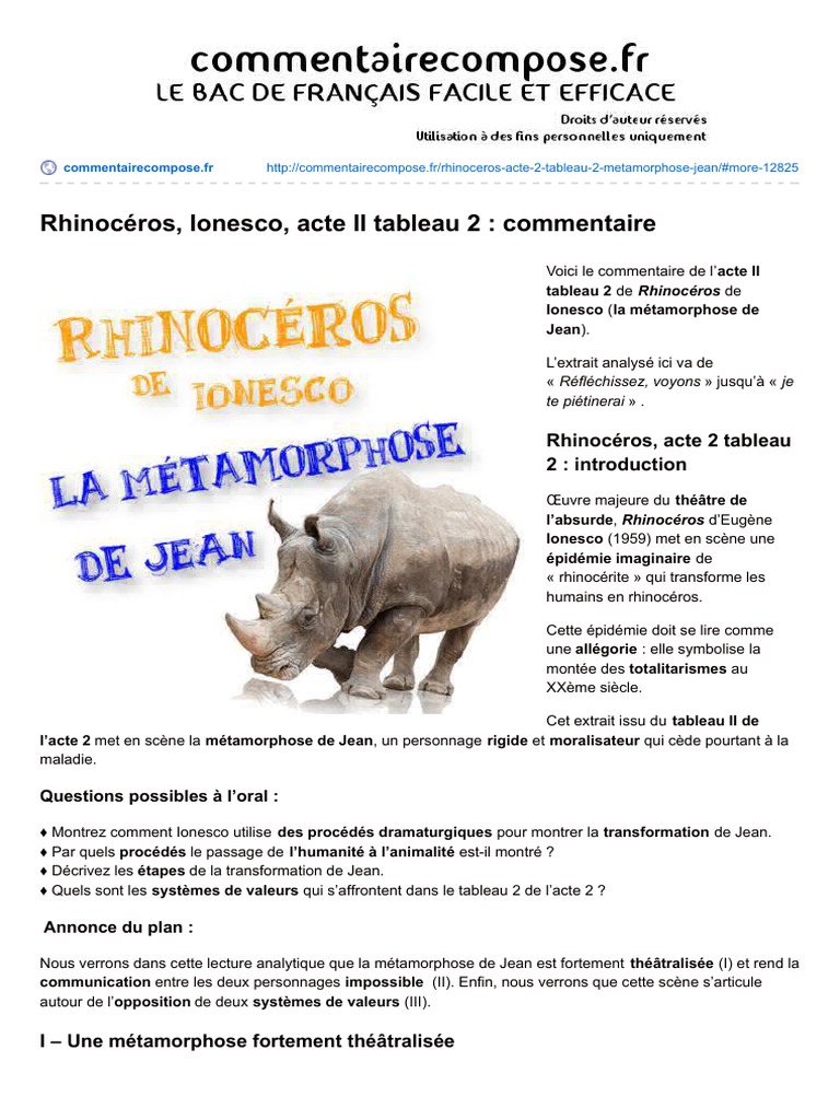 Rhinocéros Ionesco