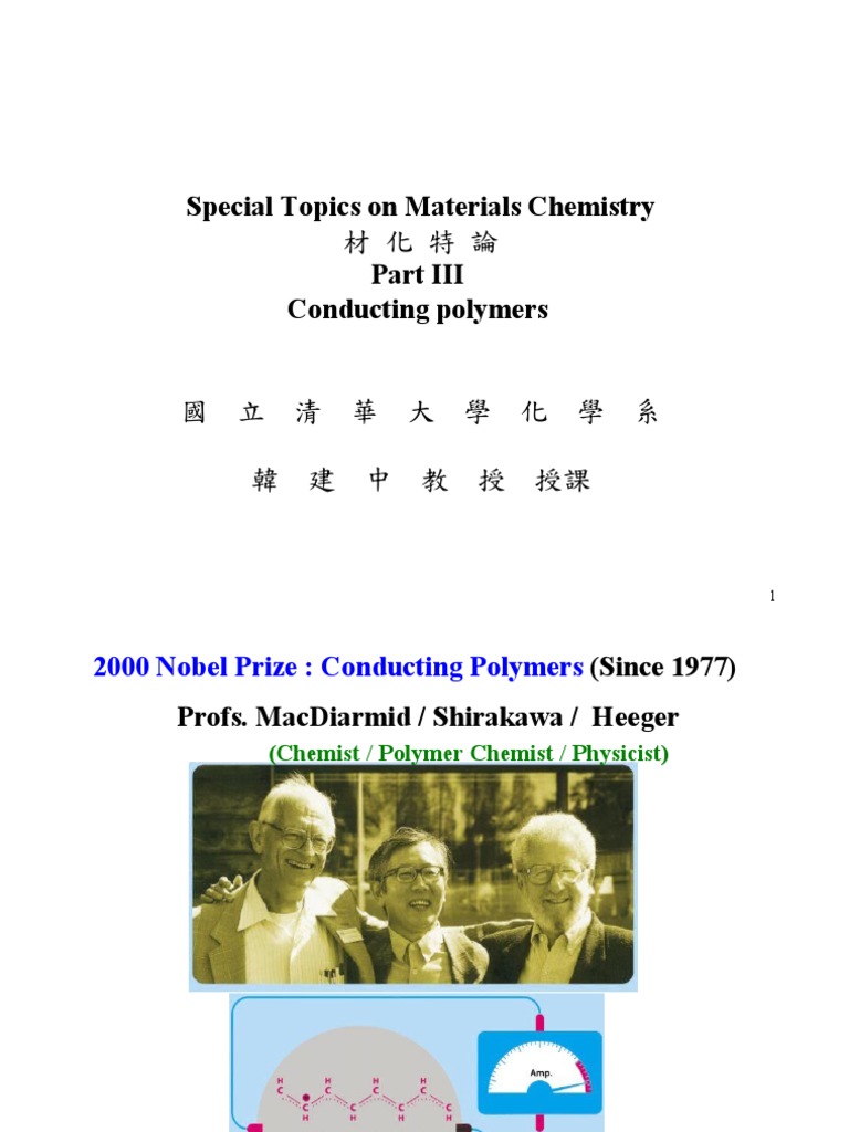 Advances in Conducting Polymers | PDF | Band Gap | Molecular Orbital