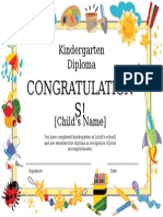 Kindergarten Diploma Certificate Powerpoint Template