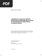 A inserção da FAUUSP no campo de arquitetura e urbanismo em São Paulo