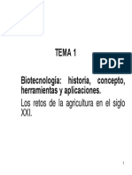 TEMA 1-Biotecnologia Concepto Historia Herramientas y Aplicaciones