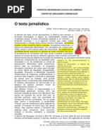 O texto jornalístico - excerto