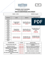 Horario Institucional Implantología 2015-I 2do. Cuatrimestre
