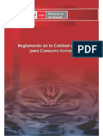 DECRETO SUPREMO N° 031-2010-SA REGLAMENTO DE LA CALIDAD DEL AGUA PARA CONSUMO HUMANO