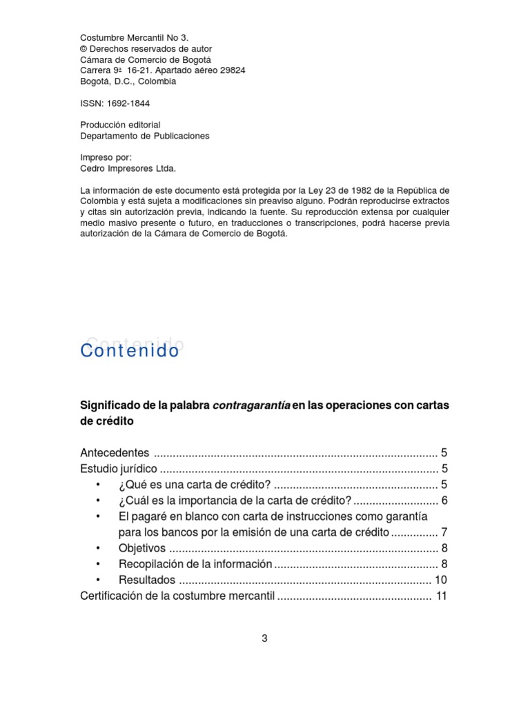 Carta de Credito  Carta de crédito  Bancos