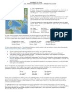 Geografía de Italia - Primero de Bachillerato - Primera Evaluación - Actividad