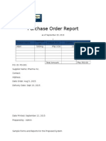 Purchase Order Report: As of September 20, 2010