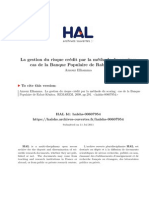 La Gestion Du Risque CR Edit Par La M Ethode Du Scoring: Cas de La Banque Populaire de Rabat-K Enitra