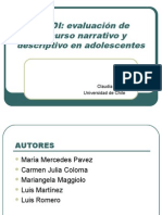 PREDI Evaluacion Discurso Narrativo y Descriptivo en Adolescentes