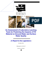 Assessment of Laboratory Leaching Test for Predicting the Impact of Fill Material on Ground Water and Surface Water Quality