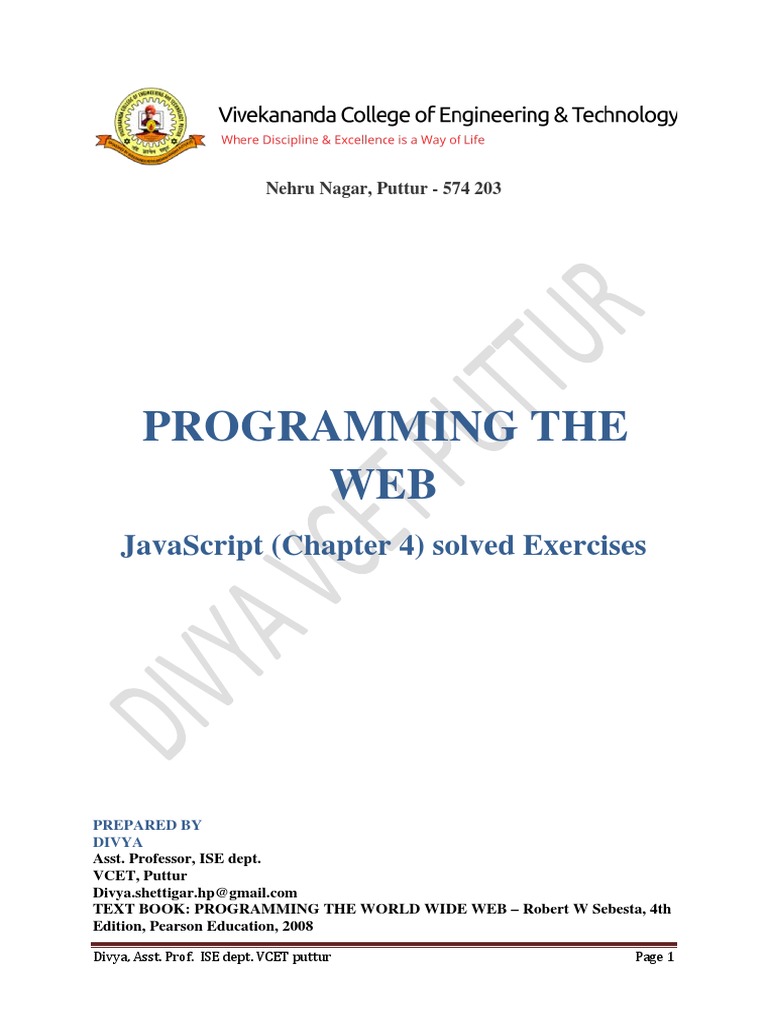 Javascript Exercises | PDF | Software Engineering | Areas Of Computer ...