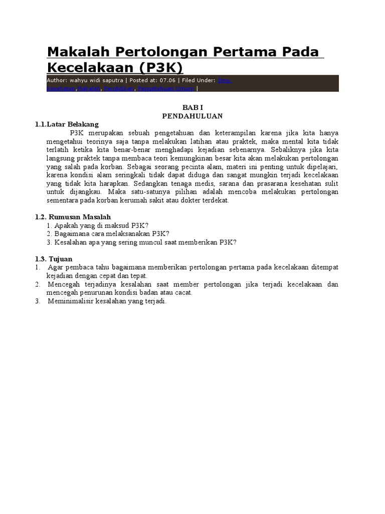 Makalah Pertolongan Pertama Pada Kecelakaan.docx