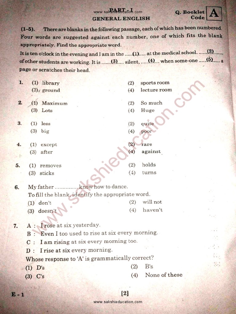 APRJC Model Papers and Solutions | PDF | Educational Psychology ...