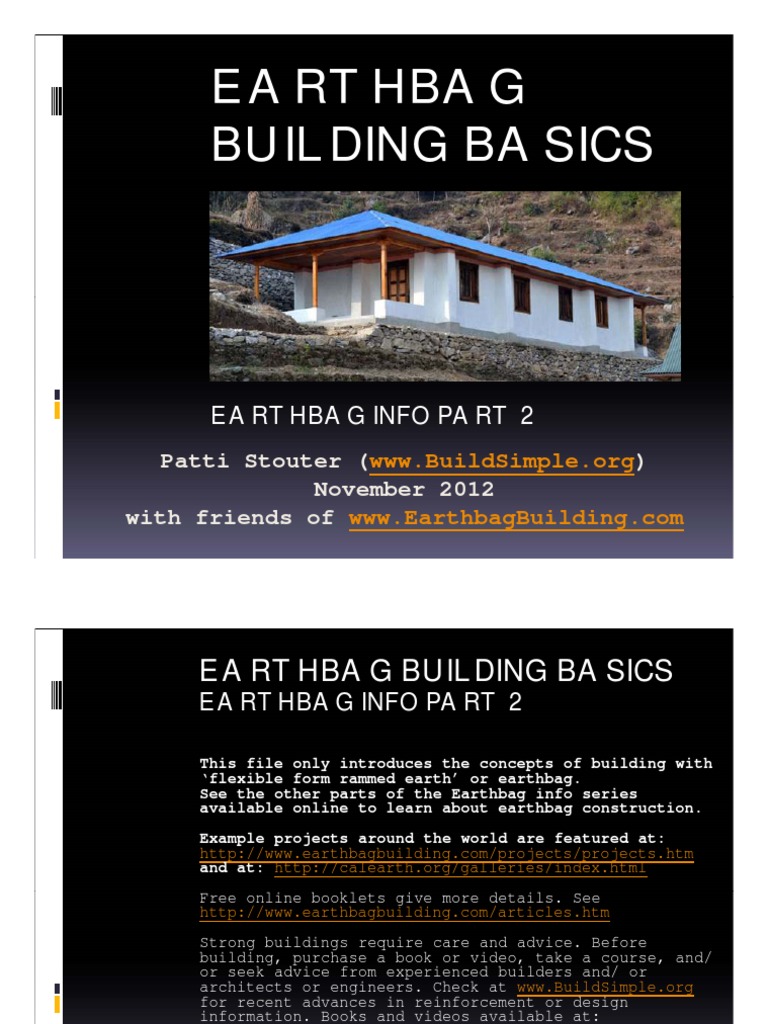 Earthbag Building Basics Guide | PDF