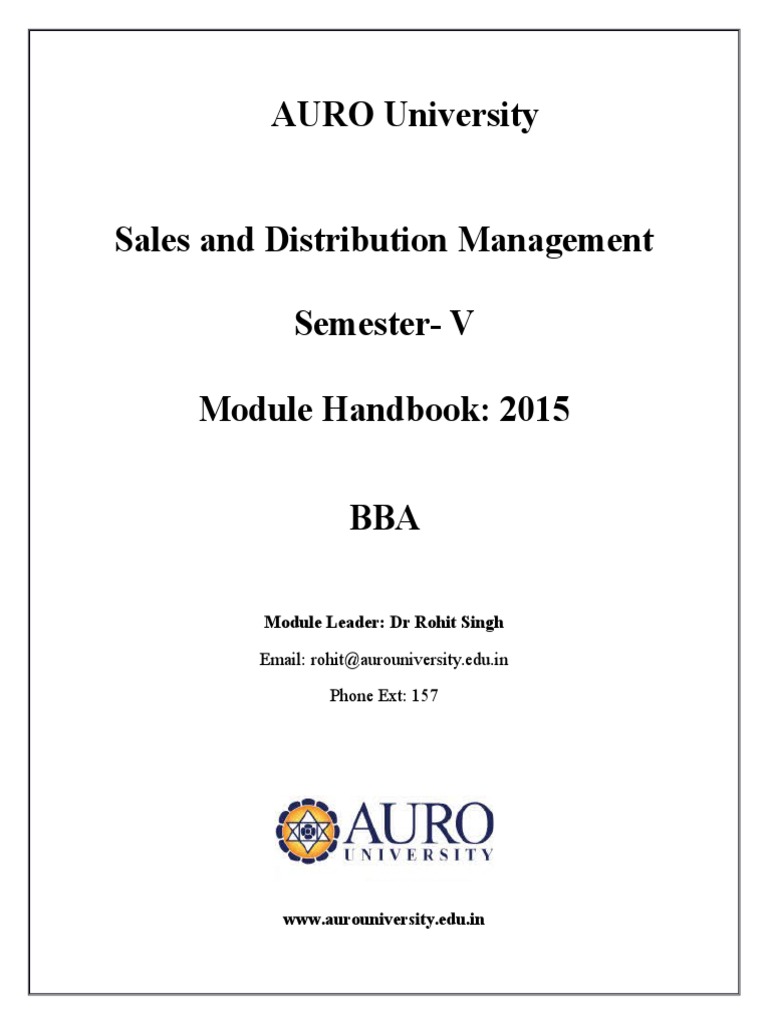 Sales+ +Distribution+Management+Module+Handbook+ 2 PDF Sales