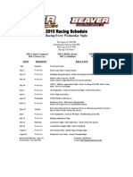 2010 Race Track Schedules