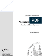 Krzysztof Klincewicz 2008, Polska Innowacyjnosc Analiza Bibliometryczna
