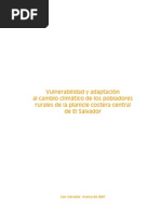 Vulnerabilidad y Adaptación Al Cambio Climático de Los Pobladores Rurales de La Planicie Costera Central de El Salvador