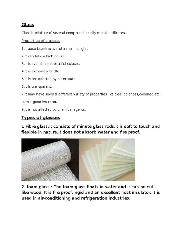 Glass: Properties of Glasses | PDF | Glasses | Glassforming Liquids And ...