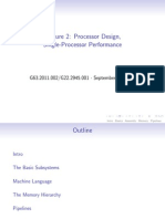 Lecture 2: Processor Design, Single-Processor Performance: G63.2011.002/G22.2945.001 September 14, 2010