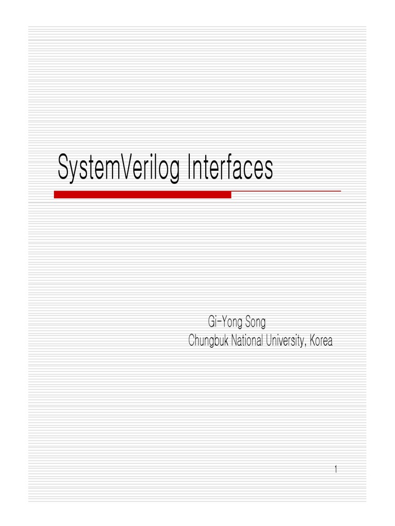 SystemVerilog Interface | Interface (Computing) | Areas Of Computer Science