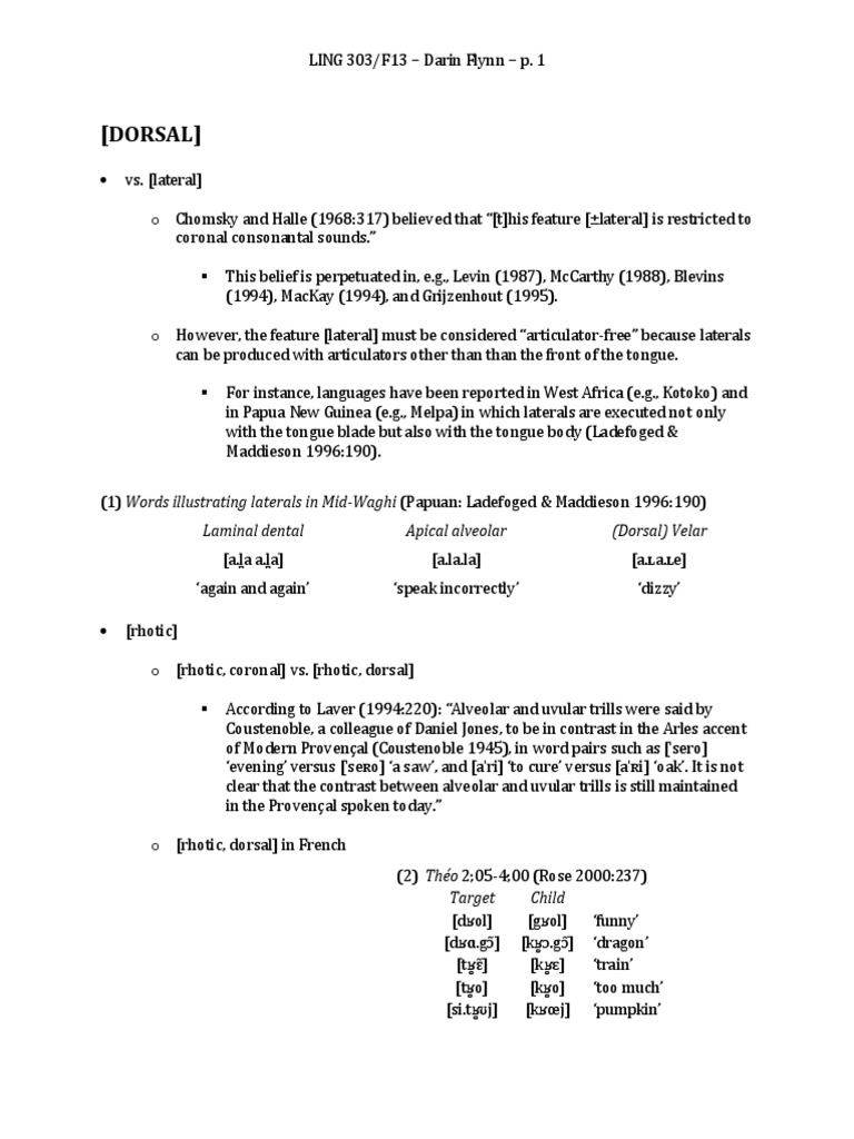 Dorsal PDF Syllable Consonant