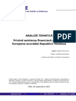 Analiză Tematică Privind Asistența Financiară A Uniunii Europene Acordată Republicii Moldova