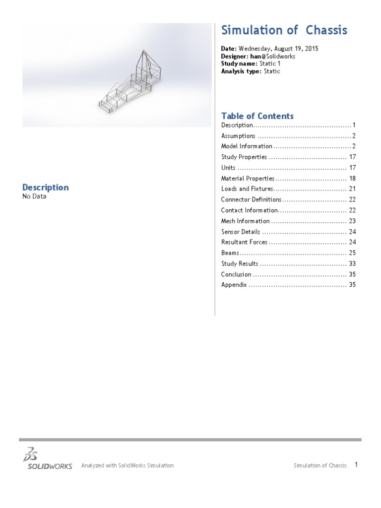 Chassis Static Simulation Analysis | PDF | Strength Of Materials ...