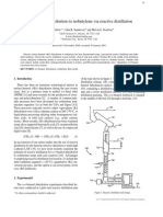 Tert-Butanol Dehydration To Isobutylene Via Reactive Distillation