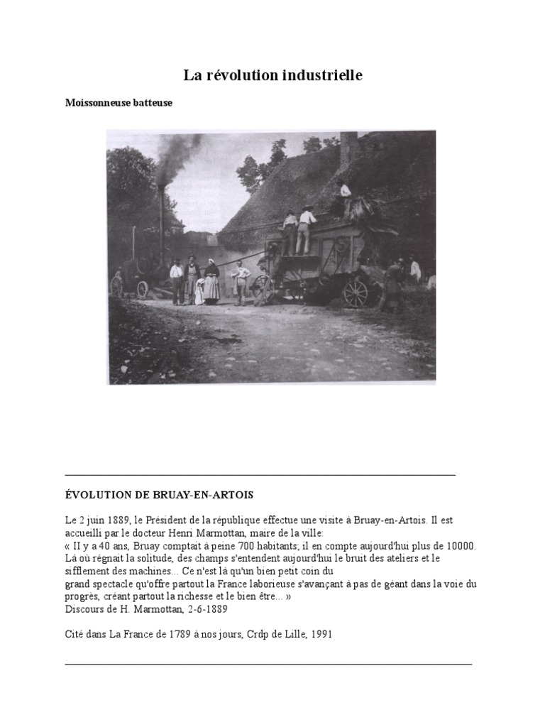 Evaluation L'âge Industriel En France Cm2 Pdf