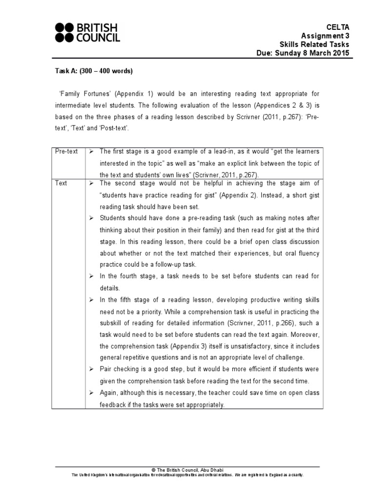 Celta lesson plan sample picture