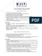 Master's Admission Exam Topics Steel and RC Structures