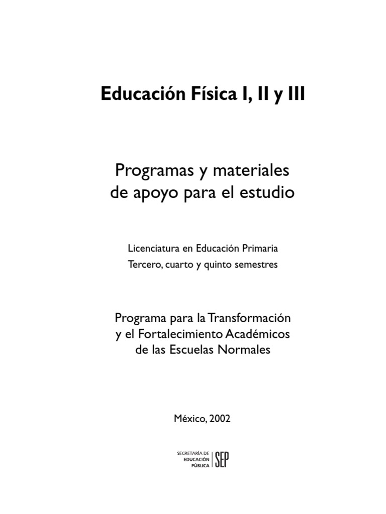 Educación Física I Ii Y Iii Pdf Educación Primaria Maestros