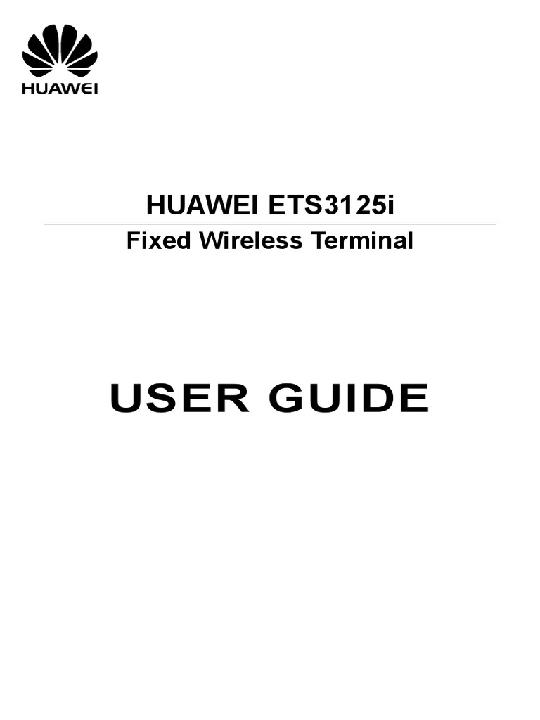 Huawei ET3125i Fixed Wireless Terminal User Guide | PDF | Battery ...