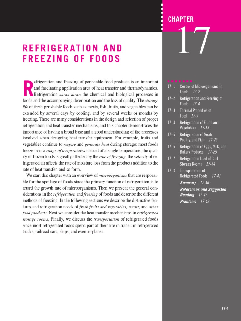 Chapter 17 - Refrigeration and Freezing of Foods | PDF | Refrigeration ...