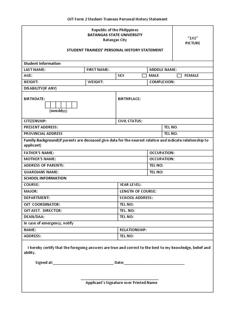 HOW TO WRITE PERSONAL HISTORY WITH EXAMPLE PDF visual data 6