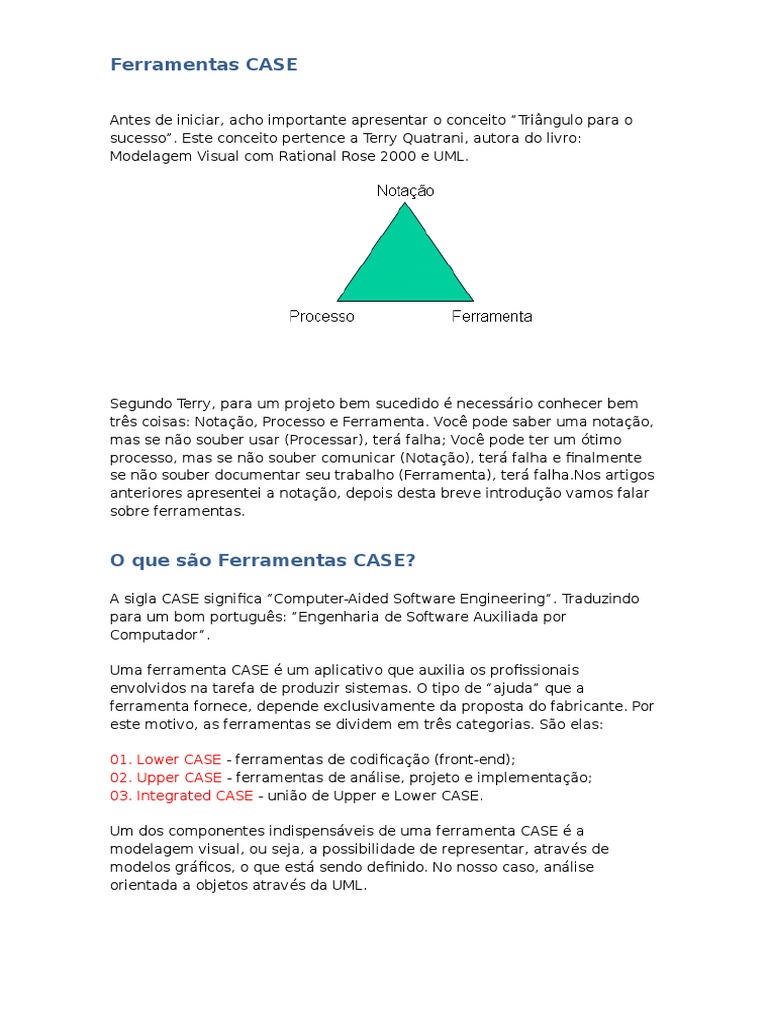 O Que São Ferramentas CASE | PDF | Linguagem de modelagem unificada ...