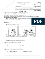 Prova PB Lingua Portuguesa 1ano Manha 1bim PDF