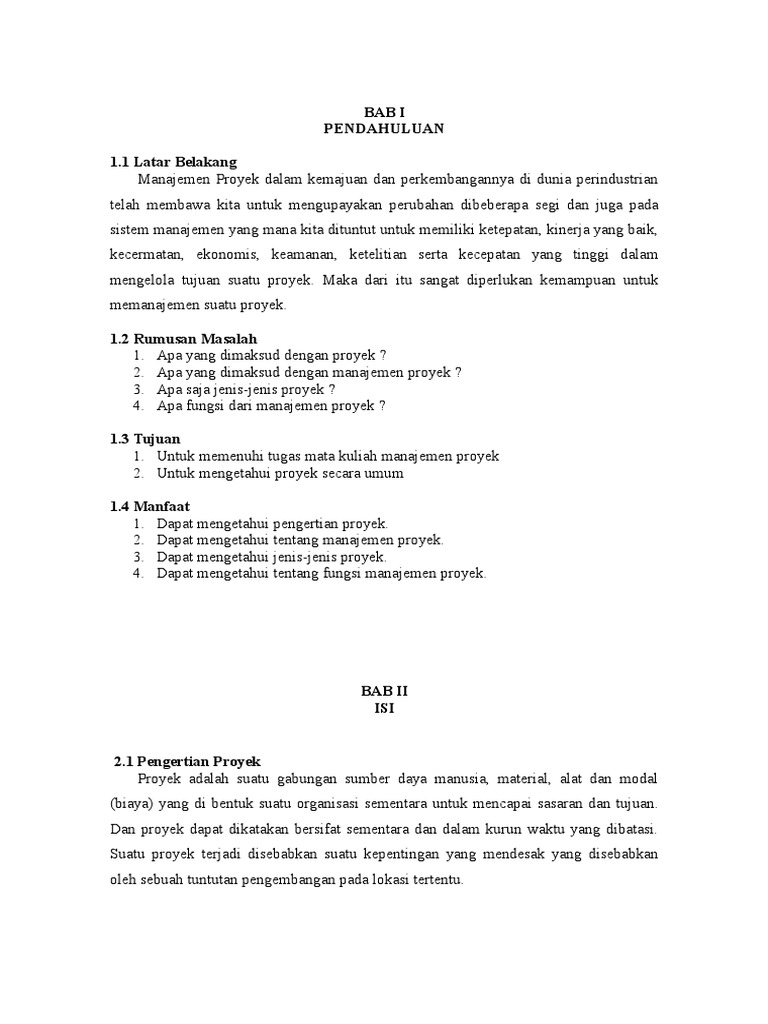 Makalah Manajemen Proyek